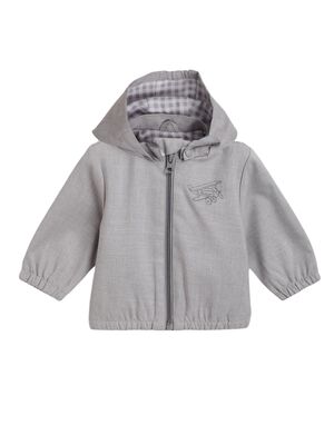 Boys Medium Grey Solid Jacket